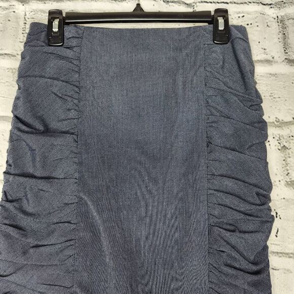 Cartonnier Anthropologie Womens Pencil Midi Skirt Ruched Gray Lined Stretch Sz 4 - Picture 2 of 11